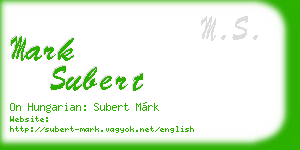 mark subert business card